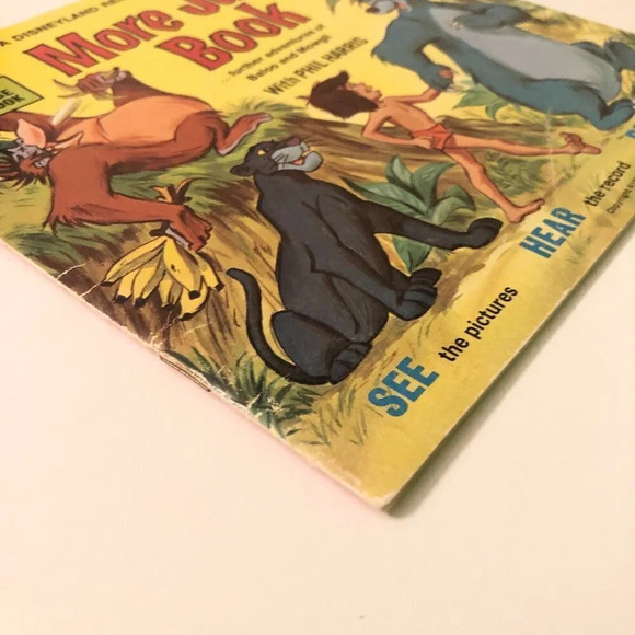 Vintage 1969 Disney More Jungle Book Baloo and Mowgli Book  Only No Record - Picture 3 of 16